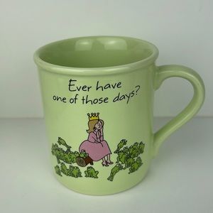 Mugs Hallmark Princess kissing frogs “ever have one of those days” green mug